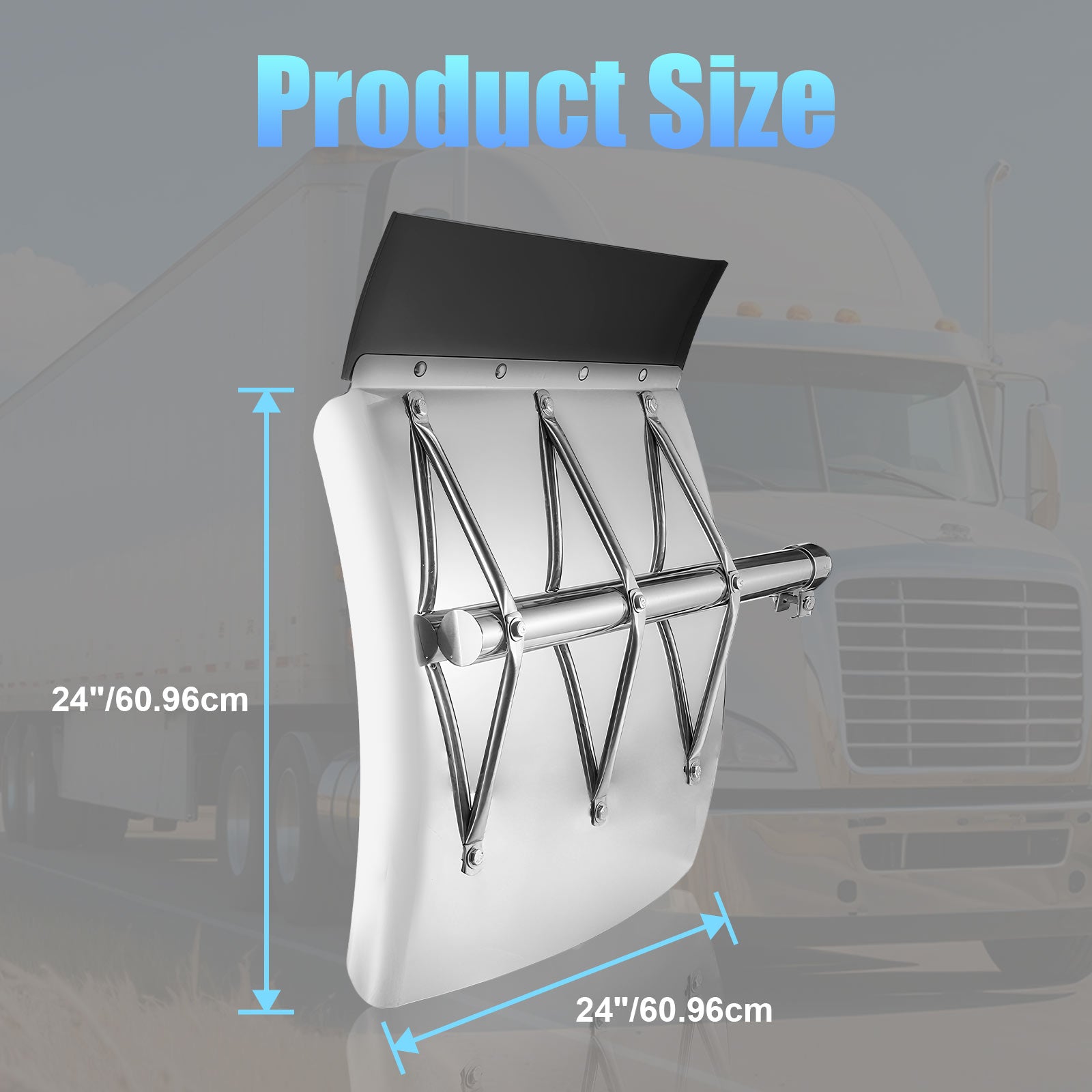 Polished Stainless 24" Truck Quarter Fender – X-Lattice Reinforcement – Pair (7001)