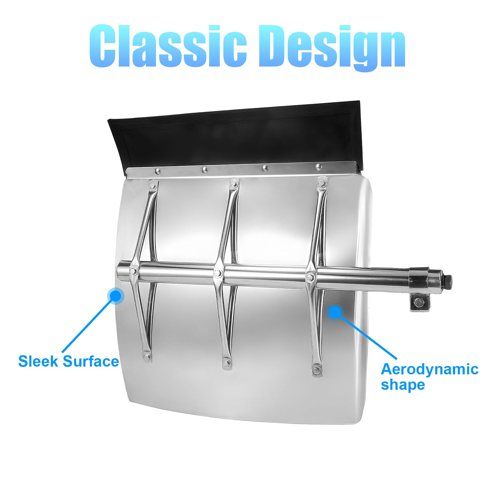 Polished Stainless 24" Truck Quarter Fender – X-Lattice Reinforcement – Pair (7001)