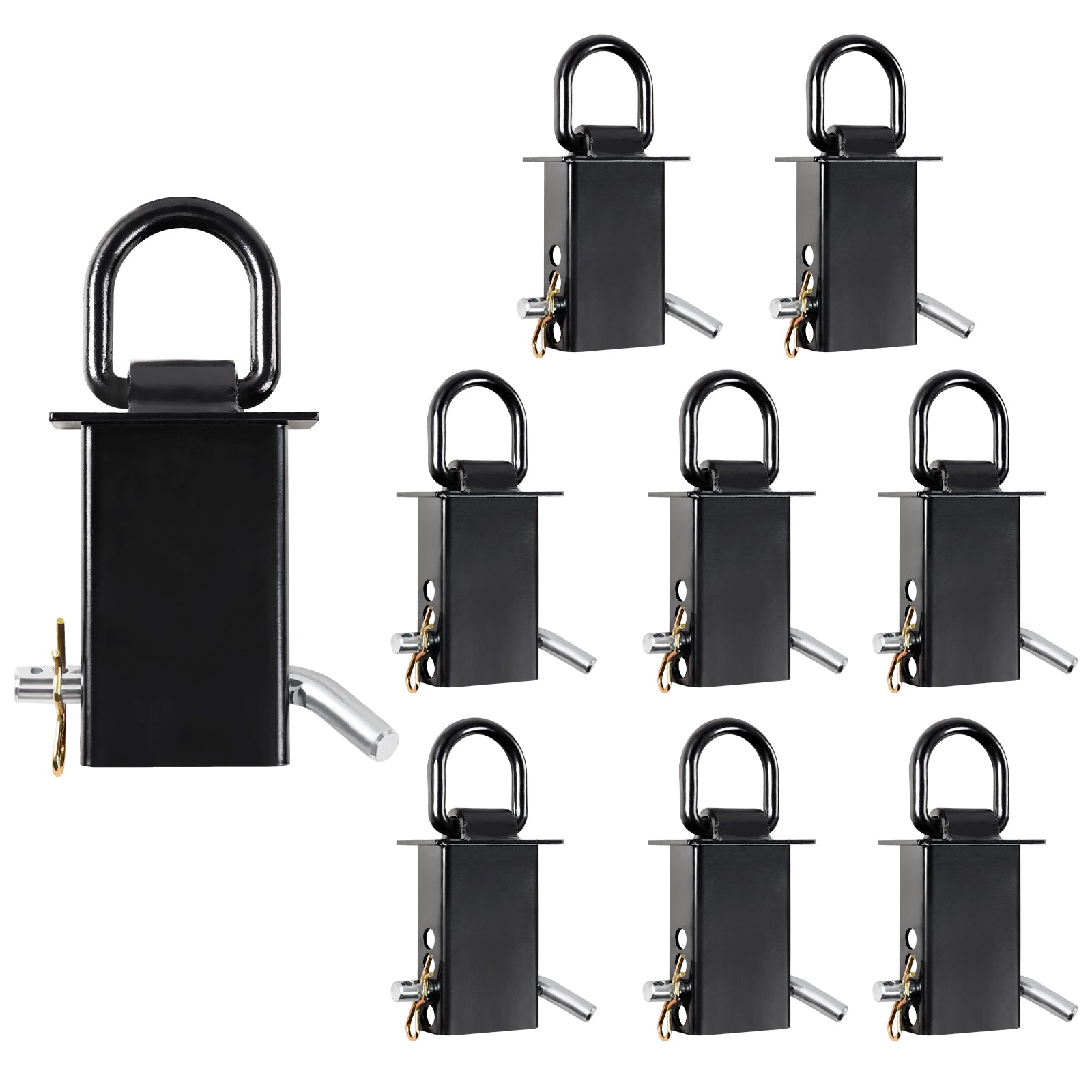 Container D-Ring Tie-Down Anchor — 9-Piece Set — Black or Zinc (SL-D127)