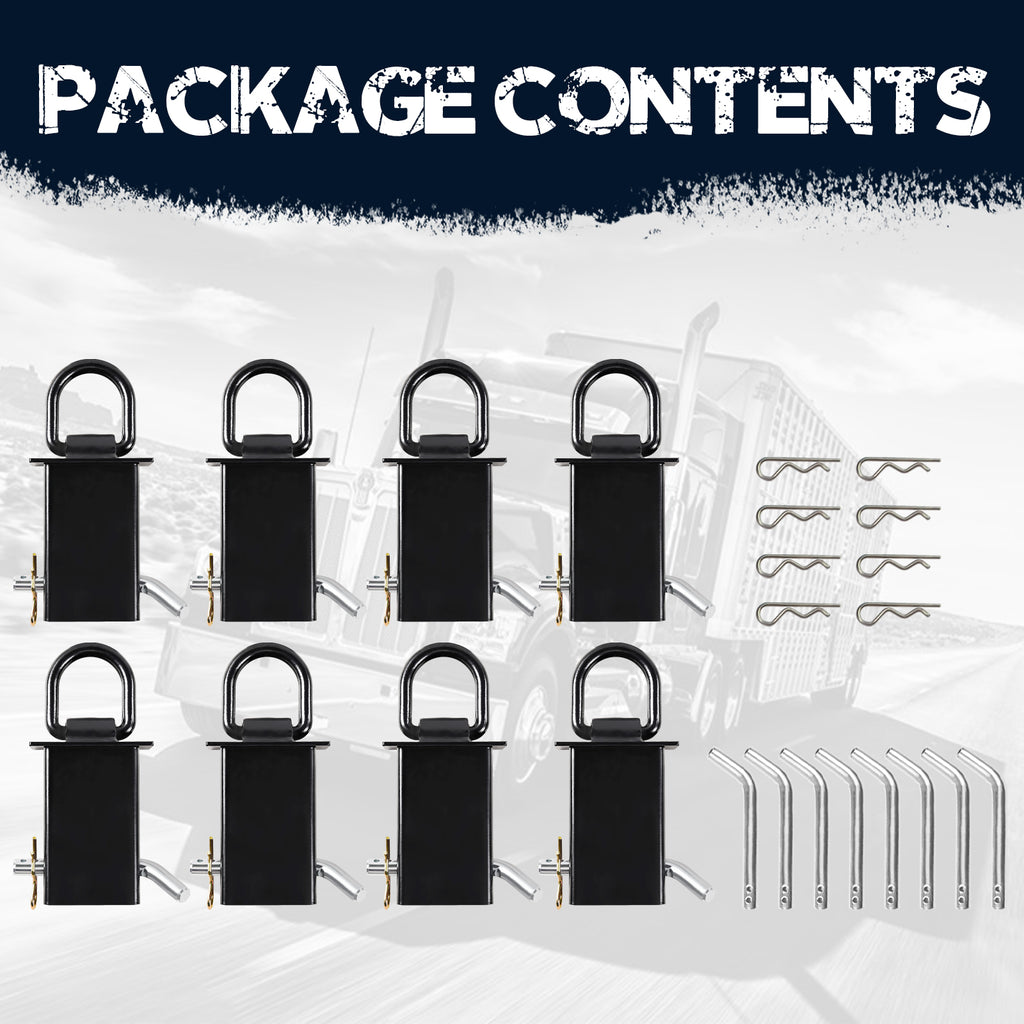Container D-Ring Tie-Down Anchor — 9-Piece Set — Black or Zinc (SL-D127)