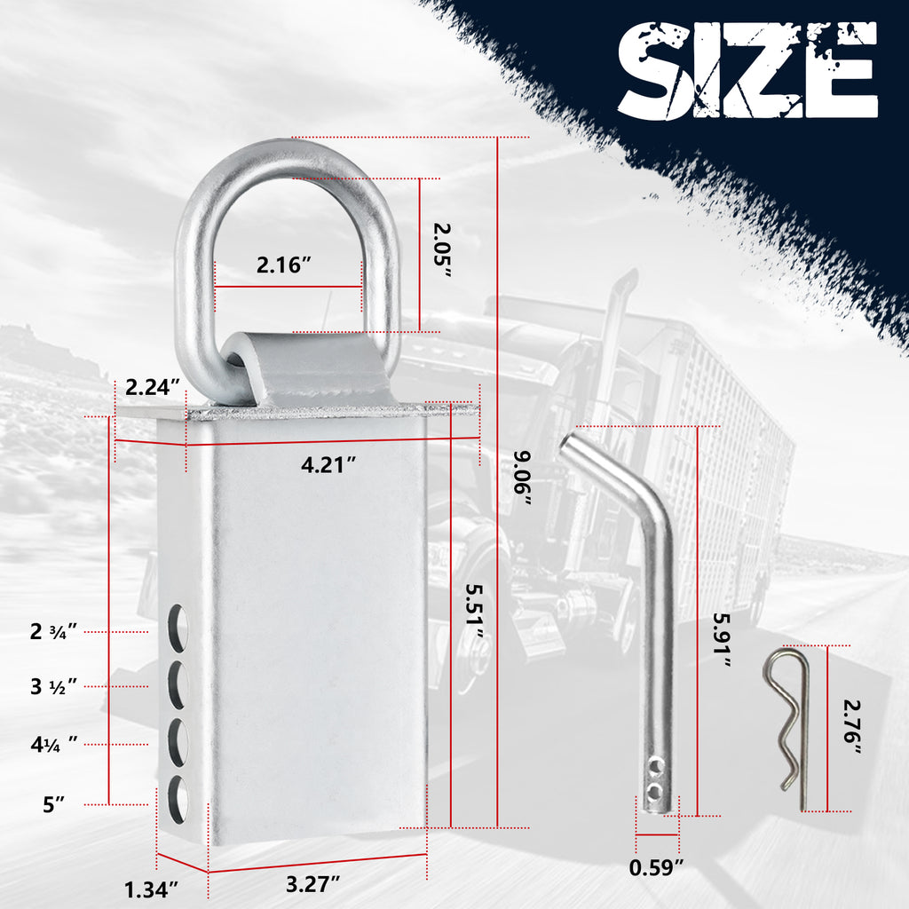 Container D-Ring Tie-Down Anchor — 9-Piece Set — Black or Zinc (SL-D127)