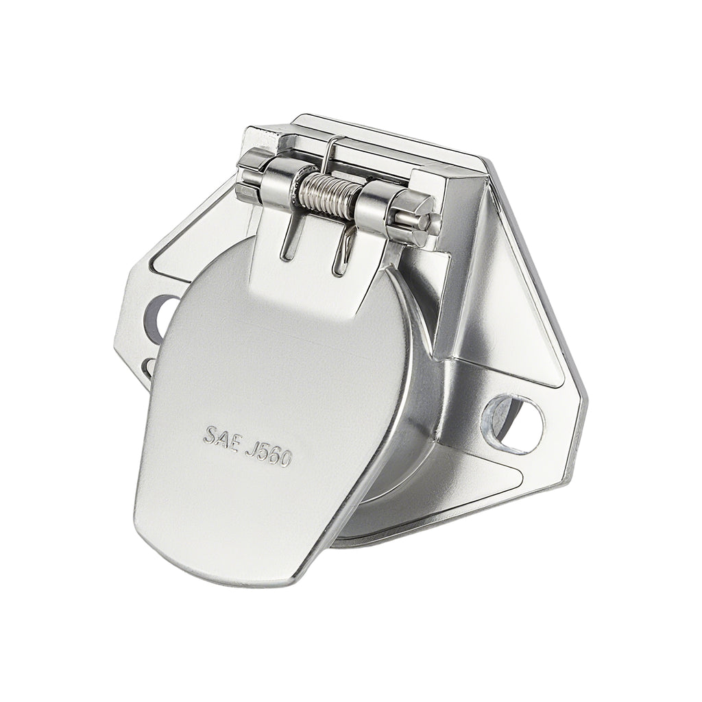 7-Way SAE J560 Trailer Socket — Chrome, Vehicle-Side (SL-S1)