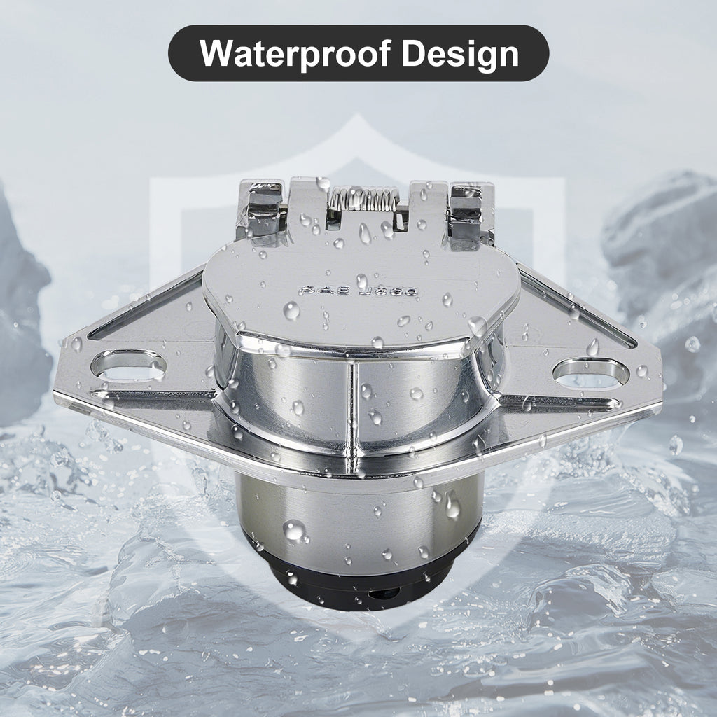 7-Way SAE J560 Trailer Socket — Chrome, Vehicle-Side (SL-S1)