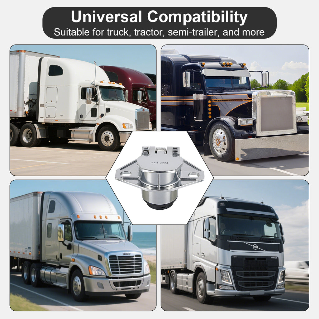 7-Way SAE J560 Trailer Socket — Chrome, Vehicle-Side (SL-S1)