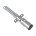 7-Way SAE J560 Trailer Plug — Chrome, Trailer-Side, Spring Strain Relief (SL-S2)